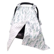 Car Seat Covers for Babies, Peekaboo Opening Infant Car Seat Canopy Green Leaf