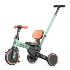 5-in-1 Toddler Tricycle for 1-4 Year Old Boys Girls, Parent Steering Green