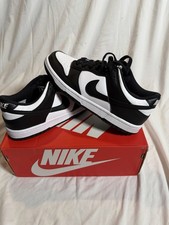 Nike Dunk Low GS Unisex Kids Sneakers Black/White Low Top Lace Up Leather 5.5