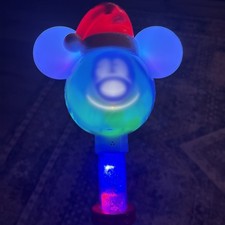 Disney Parks Mickey Mouse Holiday Light Up Singing Bubble Snow Wand
