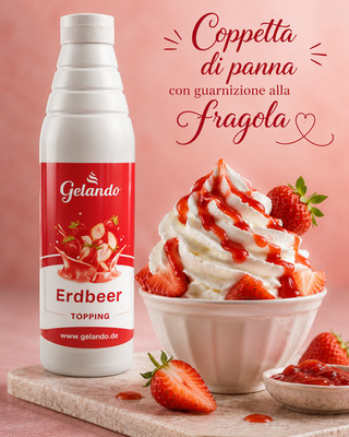 Erdbeer Dessertsoße / Topping 1 KG - Ideal für Eisbecher, Pancakes & Cocktail