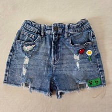 Justice Minecraft Blue Denim Shorts Girls Kids 10