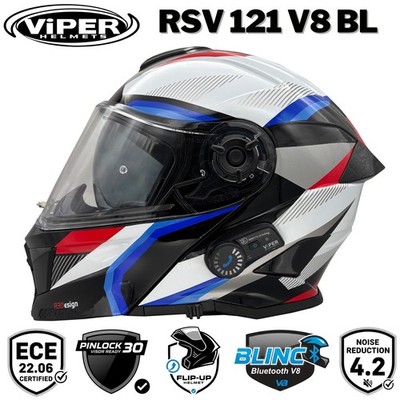 VIPER RSV121 BLINC BLUETOOTH FLIP FRONT MOTORRAD MOTORRADHELM MIT PINLOCK