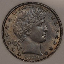 1899-O Barber Quarter -- Choice BU