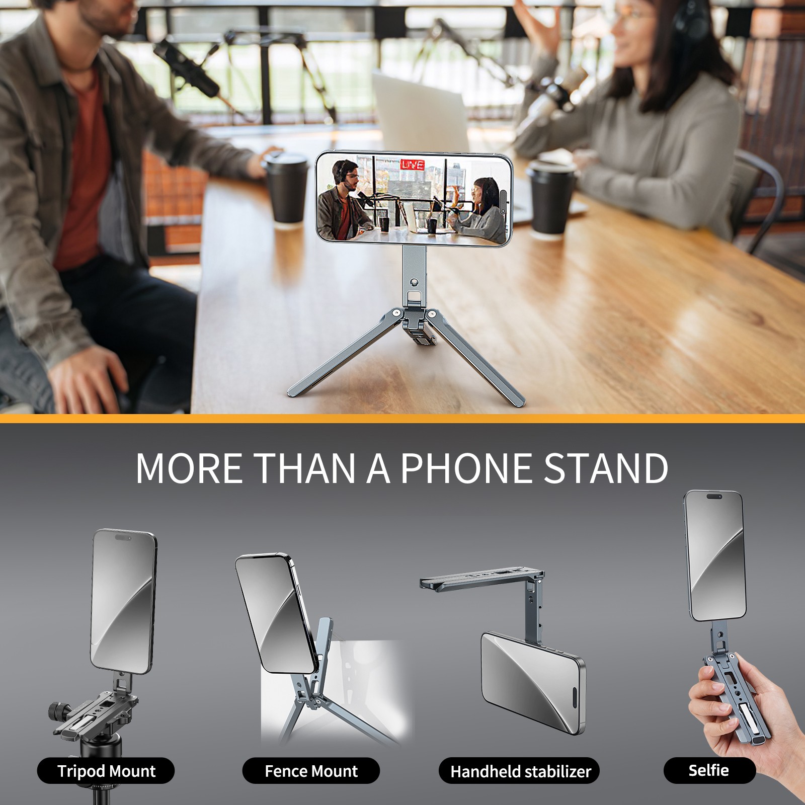 Camolo Strong Magnetic Mount Phone Holder Foldable Tripod Car Stand Rotatio