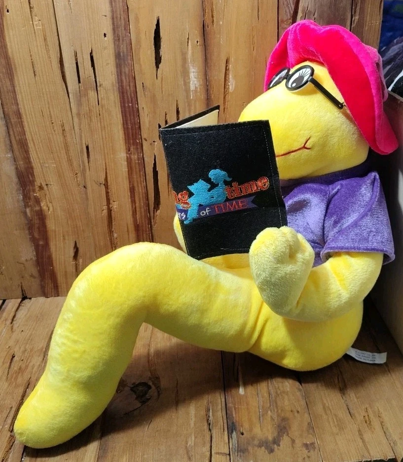 It’s Reading Time 15" Yellow Bookworm Plush Book W/ Margaret Fuller Quote EUC - Image 2 of 4