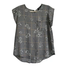 Alice Blue Black and White Floral Blouse, size Large