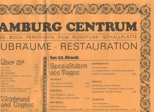 Hamburg Centrum Club Room Restaurant Menu Hamburg Germany 