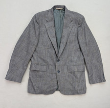 Stafford Men's Blazer Jacket Sport Coat Size 42L Blue Gray Plaid Vintage Classic