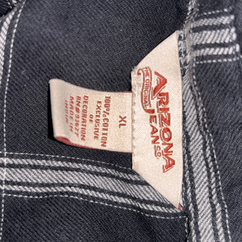 Arizona Jean Company Junior Talla XL Franela Denim Sin Mangas Abotonada Negro Foto 3 de 4