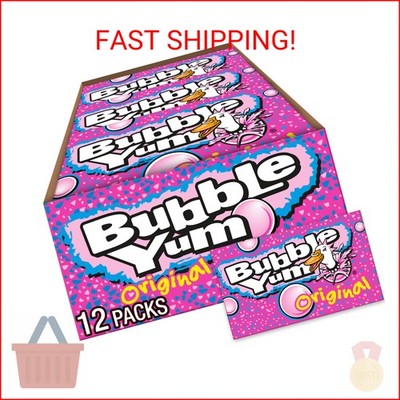 BUBBLE YUM Original Flavor Chewy, Bubble Gum Packs, 2.82 oz (12 Count)