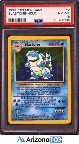 Pokemon 1999 Blastoise 2/102 Holo Base Set PSA 8