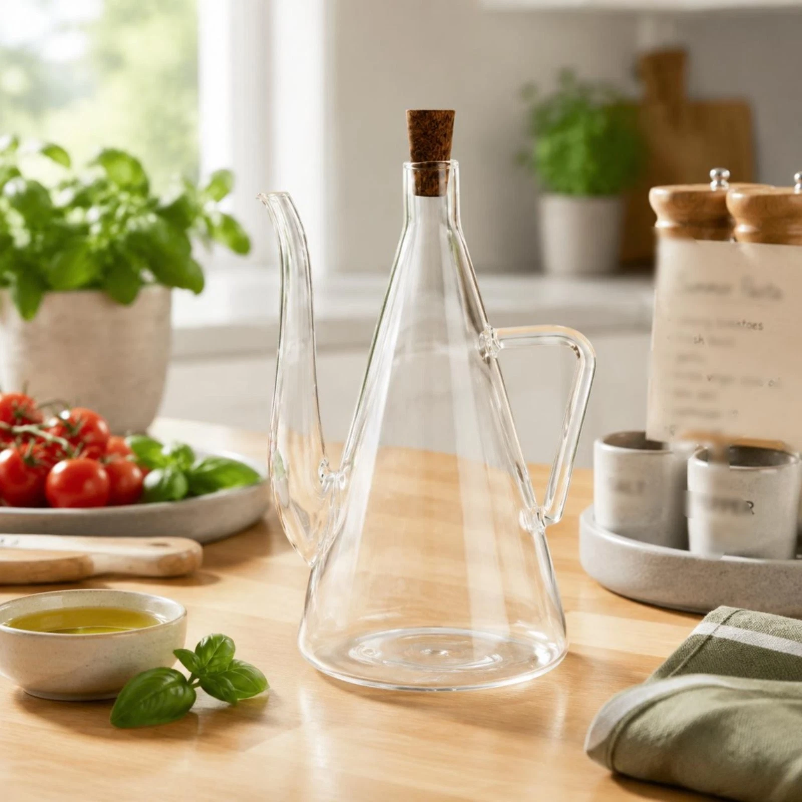 Borosilicate Glass Oil Jug Effortless Dispense Spill-Resistant Cruet
Opens in a new window or tab