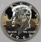 1964 Proof Kennedy Accented Hair Half Dollar 90% Silver
