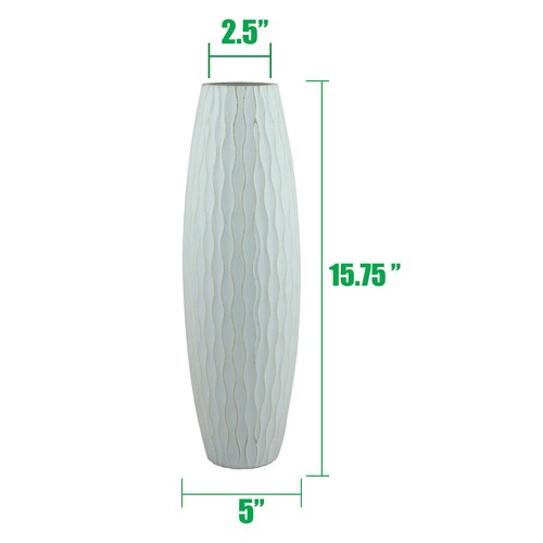 SB-5076C Beach Nostalgia Large Weathered Pale Ocean Wood Vase, Light Blue, 15.7" - Picture 2 of 6