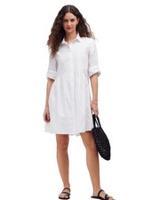 Madewell Button-Front Mini Shirtdress in Poplin Sz SM Coastal Minimalist NS126