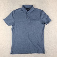 Banana Republic Polo Shirt Mens Small Blue Luxury Touch Performance Standard Fit