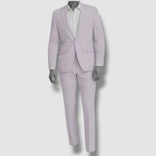 Bar III Men's Purple Slim-Fit Linen 2-PC Suit Jacket  Pants Size 36R 31W 30L
