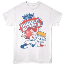 DUBBLE BUBBLE Gum T Shirt PUD BASEBALL TOOTSIE ROLL New White Cotton