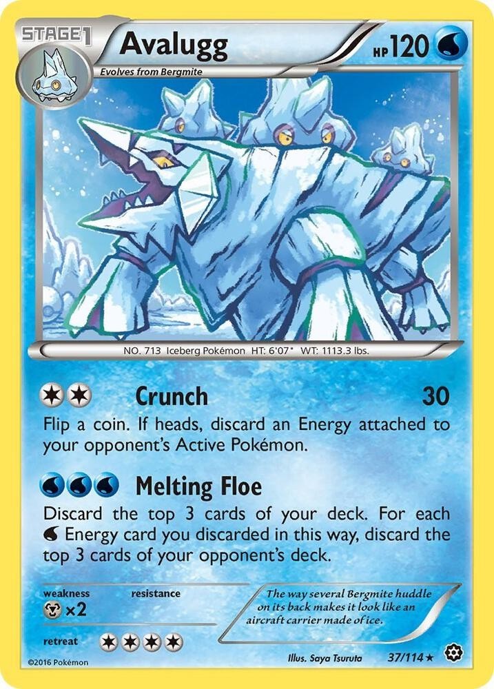 Avalugg 37/114 Rare Steam Siege Pokemon Lightly Played