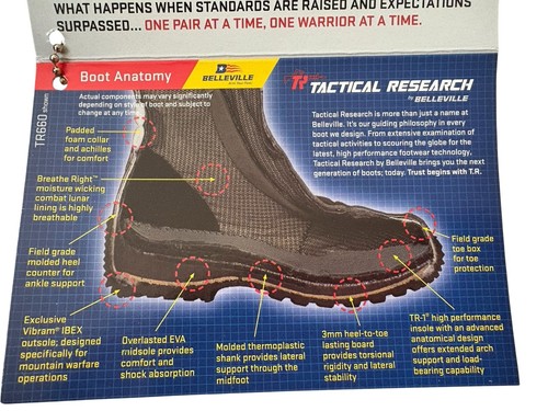 Belleville Tactical Research Black Boot Waterproof Lightweight Side Zip TR960ZWP - Picture 9 of 14