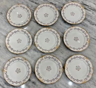 RARE Haviland Schleiger China Pattern #330 8 Dinner Plates