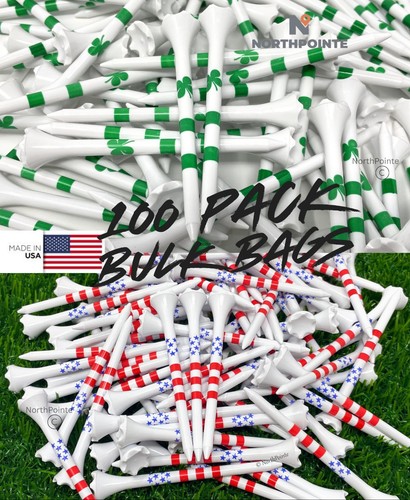 100 Ct Golf Tees 3 ¼” Plastic Golf Tees –High Visibility in Bulk Packs NEW - Picture 1 of 80