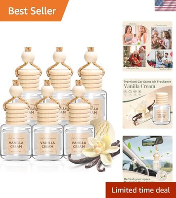 Natural Vanilla Cream Car Air Freshener - 6 Pack Gift Set for All Occasions