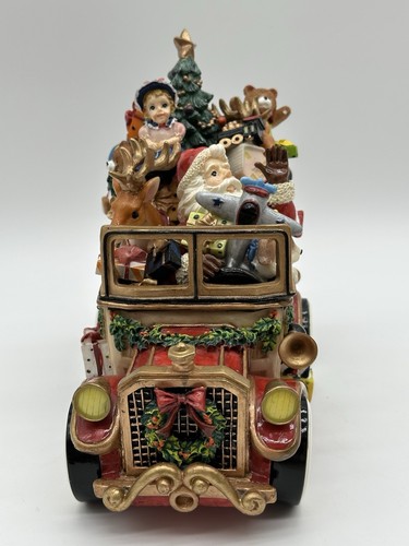 Fitz & Floyd Merry Christmas Music Box Santa Car w/Gifts Toys Reindeer Tree Dogs - Picture 3 of 10