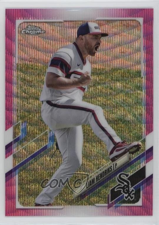 2021 Topps Chrome Update Target Pink Wave Refractor Liam Hendriks #USC87 19l8
