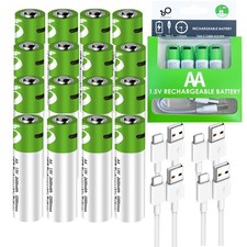 4/8/12/16PCS Rechargeable AA Lithium Battery 2600mWh 1.5V Battery W/ USB Cable