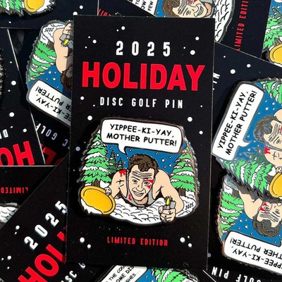 Disc Golf Pins 2025 Yippee Holiday Disc Golf Pin - Glow - Metal Butterfly