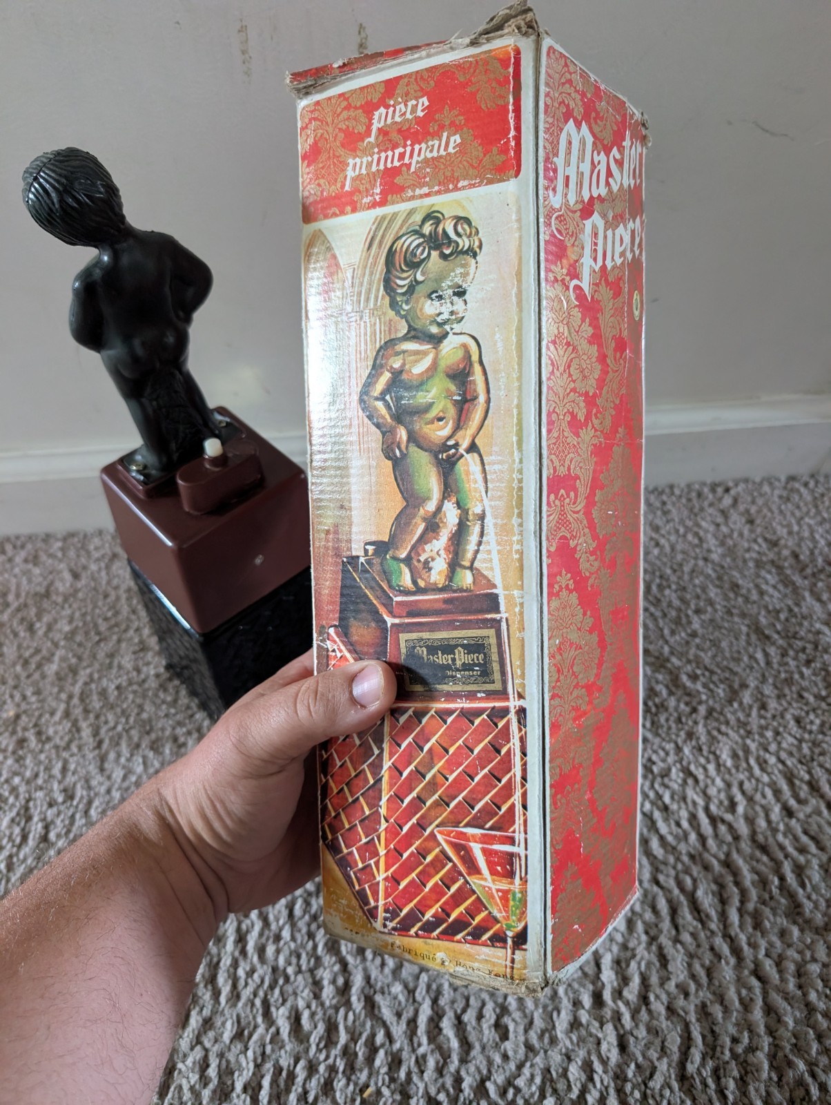 Vintage 1960’s Master Piece Bonny Boy Peeing Working Novelty Liquor Dispenser