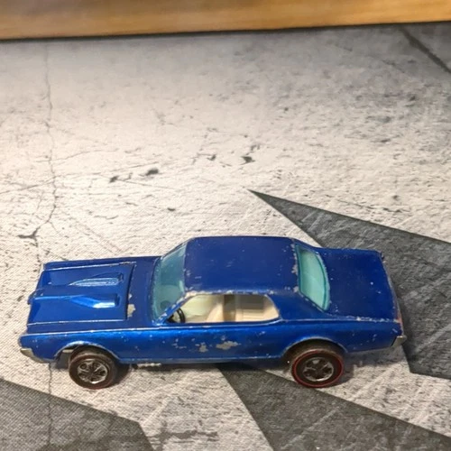 Hot Wheels Custom Cougar Redline Wheels 1967 Blue Diecast Car