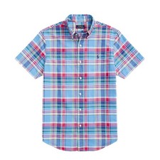 Polo Ralph Lauren Custom Fit Plaid Oxford Shirt Blue/Red Multi