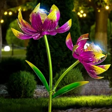 Solar Wind Spinner Outdoor, 63 Inch Metal Wind Spinner Yard Art with Lights - Tw