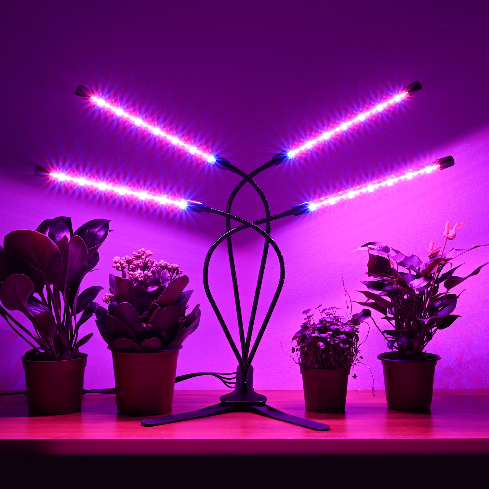 LED Grow Light Full Spectrum&nbsp;Clip USB Plant Growing Remote Control 4-Head 2 Kits