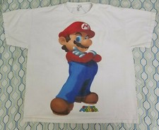 VTG Nintendo Super Mario Bros Big Mario All Over Print T Shirt Video Game Small