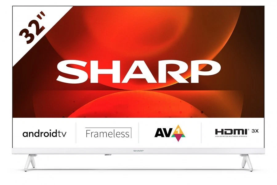 Sharp Smart TV 32 Pollici HD Ready LED Android DVBT2/C/S2 HDMI Bianco 32FH2EW - Immagine 3 di 3