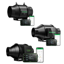 VIVOSUN AeroZesh 4/6/8 in Inline Duct Fan HVAC Exhaust Kit w/ E42A Speed Control