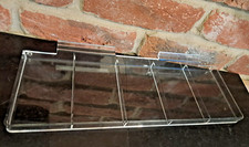 6 x New Acrylic Slatwall Display Shelves With Dividers 20mm Upturn 380 x 130mm