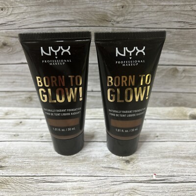 Lot Of 2-NYX PROFESSIONAL Born To Glow Naturally Radiant Foundation Mocha