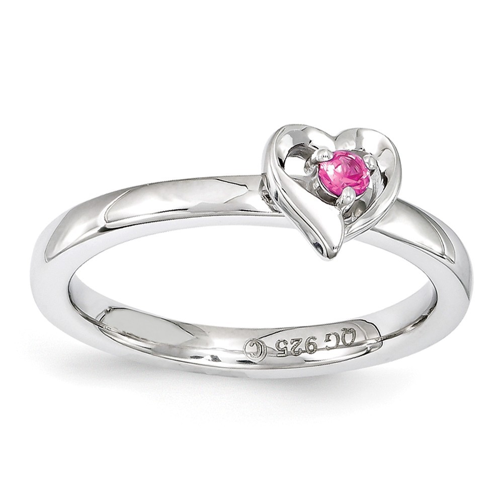 Sterling Silver Stackable Expressions Created Pink Sapphire Ring Sterling Silver Stackable Expressions Created Pink Sapphire Ring