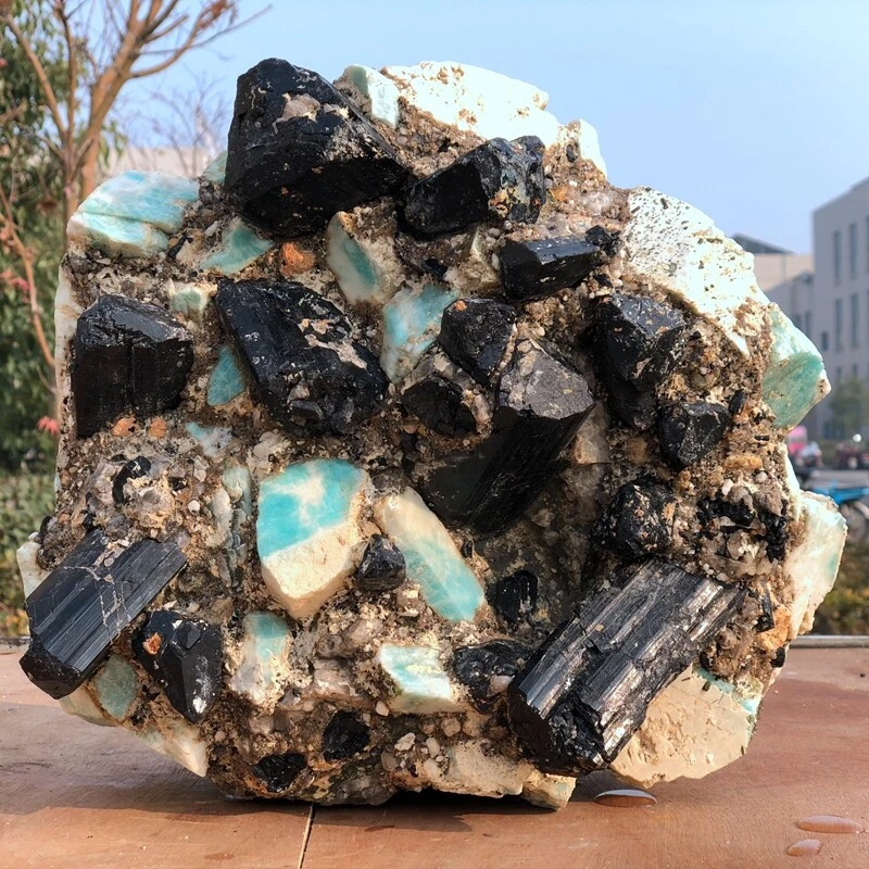 Amazonite with hotsell black tourmaline