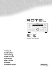 Rotel RSX-1562 Ricevitore Manuale Istruzioni Proprietario
