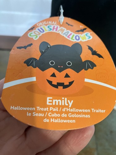 Squishmallows Halloween Treat Pail Emily Bat Pumpkin 12” Bucket Plush NEW - Picture 5 of 6