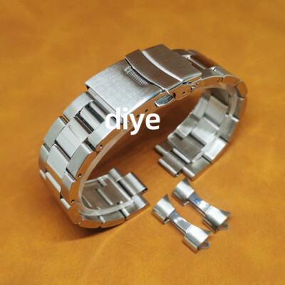 18 19 20 21 22 23 24mm Gebogenes Ende Metall Armband Edelstahl Uhrenarmband