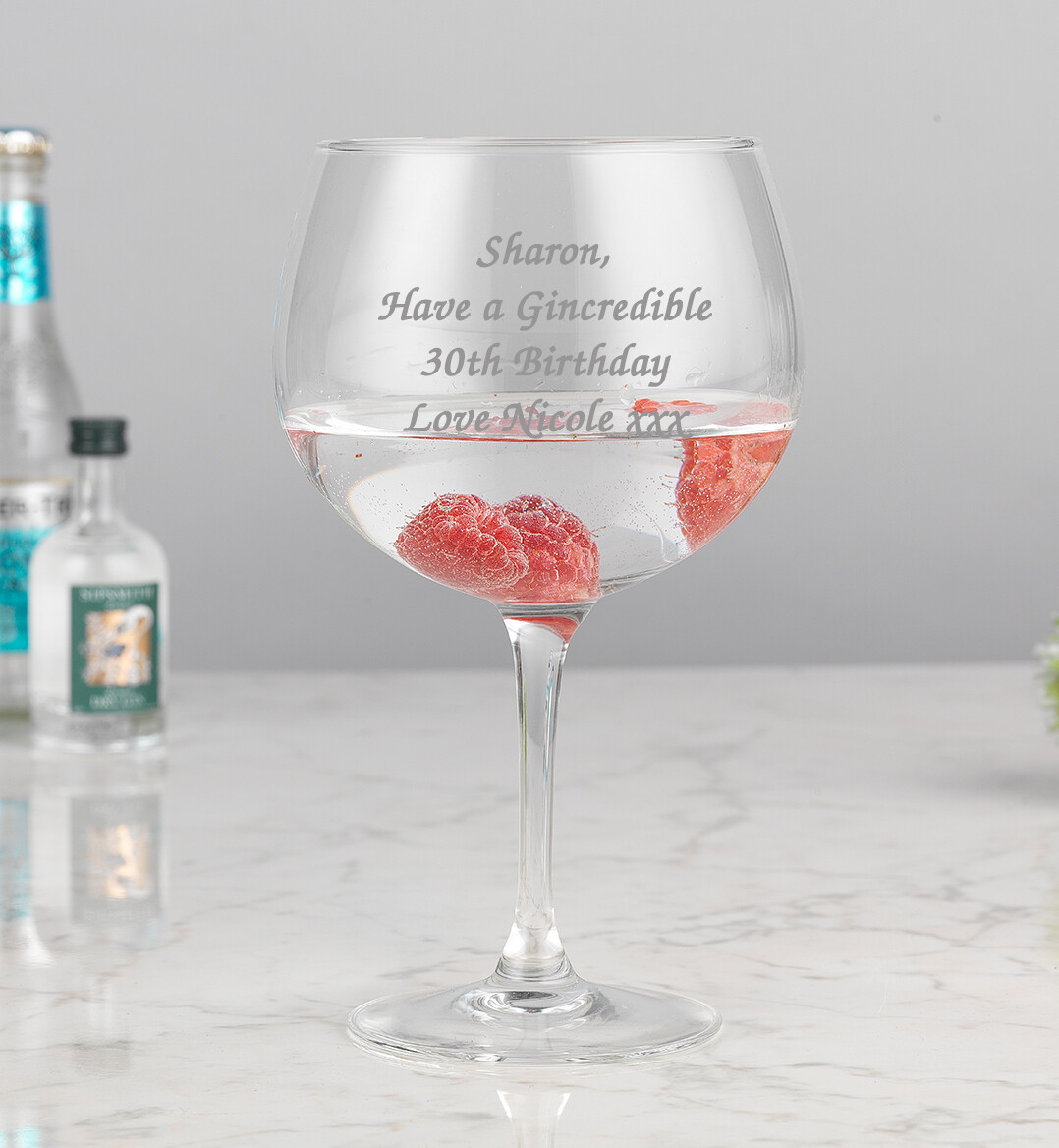 Personalised Engraved Gin & Tonic Balloon Glass Birthday Present Gift Christmas