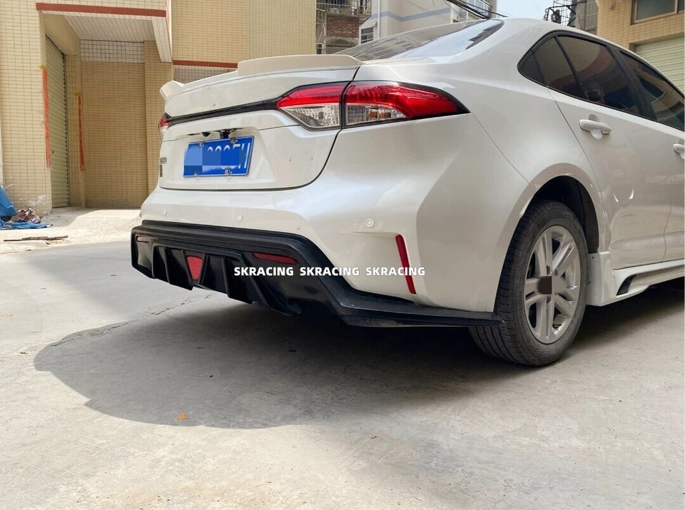 ABS Glossy Black Rear Lip Bumper Diffuser Splitters For Toyota Corolla ...