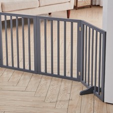 Wooden Pet Dog Folding Gate Fence Safety Barrier Divider Freestanding Doorway UK
